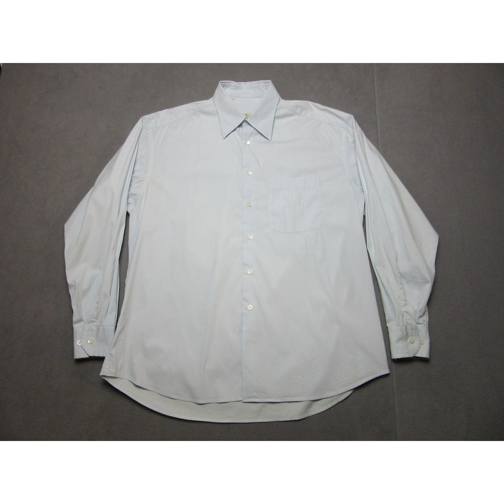 Ermenegildo Zegna Shirt Mens 17/43 Light Blue 2XL Business Dress Italy